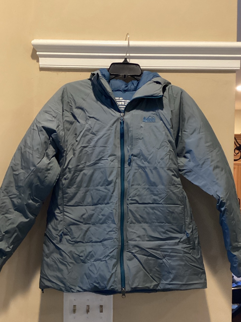 REI Light Blue Puffer Jacket with Hood